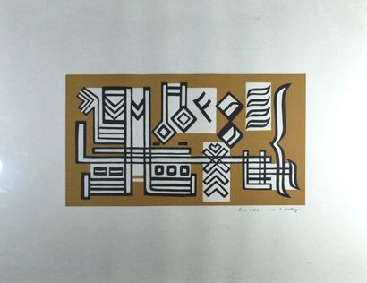 null Francine HOLLEY (1919)_x000D_

Lino 1986._x000D_

Lithographie en couleur signée,...