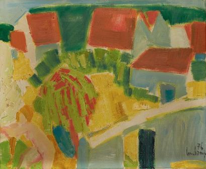 null Pierre LONGCHAMP (né en 1925)
"Dans le jardin".
Huile sur toile datée 1976 et...