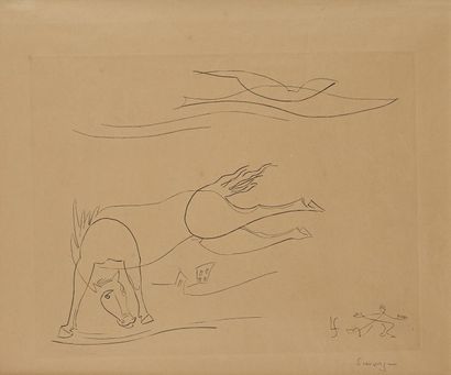 null Léopold SURVAGE (1879-1968)
Lithographie figurant un cheval.
Signé en bas à...