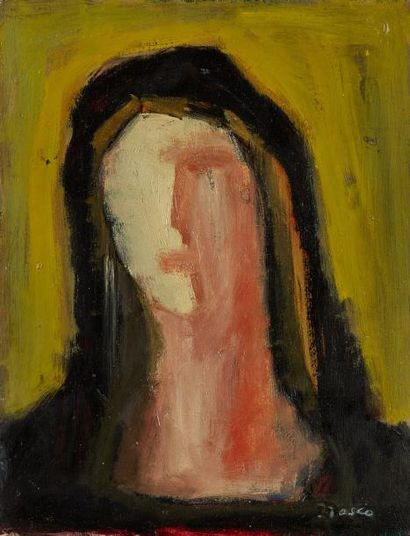 null Pierre BOSCO (1909-1993). 
Huile sur panneau représentant un visage féminin.
Dim....