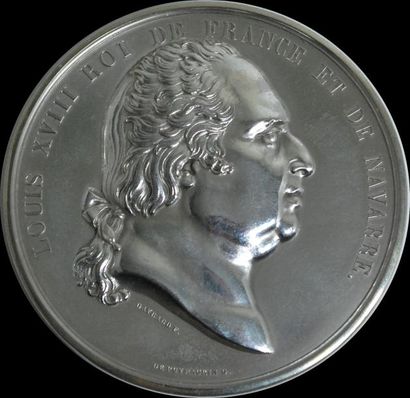 null Médaille en argent; sur l'avers : buste à droite de "Louis XVIII, Roi de France...