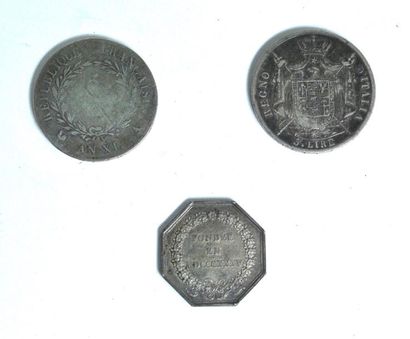 null Italie 1812. Napoléon Ier Roi d’Italie (1805-1814). 5 lire. Pièce en argent....