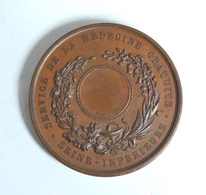 null Ensemble de trois médailles en bronze : 
- Av. Tête laurée à gauche de Napoléon...