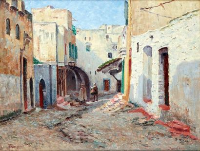 null Edouard-Jean DAMBOURGEZ (1844-1931)
Scène de rue à Tanger. 
Huile sur panneau
Dim....