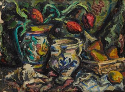 null Jacques DÉMOULIN (1905-1991)
Fleurs et fruits
Huile sur toile signée et datée...