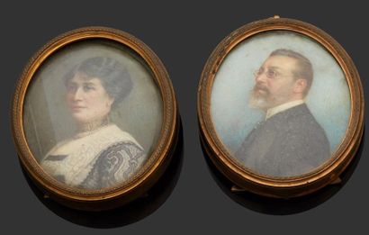 null Ecole Française fin XIXème siècle



Portraits d’un homme et d'une femme.



Deux...