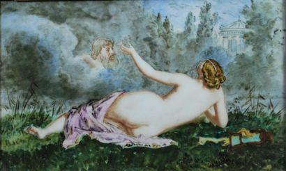 Deck Théodore DECK (1823-1891)



Jeune femme allongée dans l’herbe.



Plaque en...