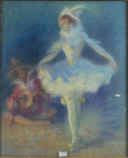 PEAN René Louis PÉAN (1875-1945)

Pastel figurant une danseuse représentée en pied...