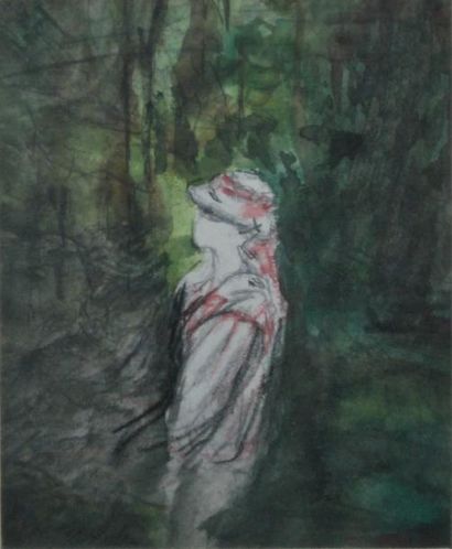 LAPRADE Pierre LAPRADE (1875-1931)



Jeune femme en forêt.



Aquarelle signée en...