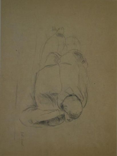 TAL-COAT Pierre TAL-COAT (1905-1985) 



Homme allongé.



Crayon noir sur papier...