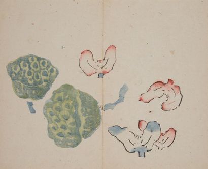 CHINE Deux estampes figurant des fleurs et des branches fleuries.
XVIIIe siècle.
Dim.:...