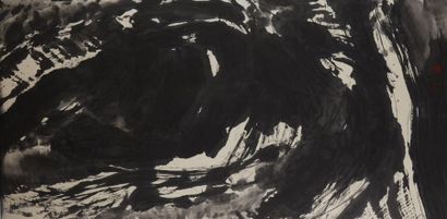 Shi RUGUO (1944) 
Encre de chine sur papier de riz marouflé sur toile.
2005.
Dim.:...
