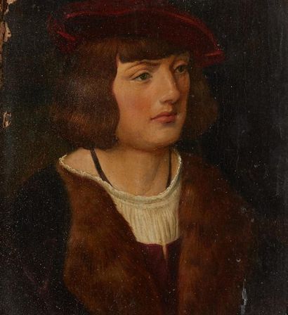 Ecole Hollandaise du XVIe siècle Portrait de jeune homme
Huile sur panneau.
Dim.:...