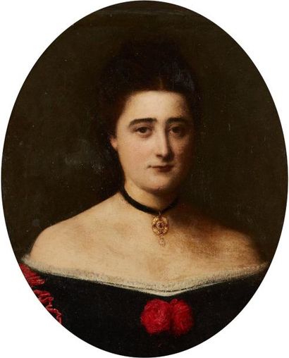 Attribué à Henri FANTIN-LATOUR (1836-1904) Portrait de Madame CHAUBRY de TRONCENEAU...