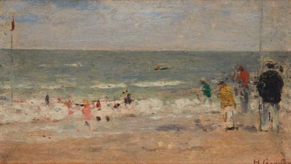 Henri GERVEX (1852-1929) La baignade sur la plage
Falaises à Dieppe
Paire d'huiles...