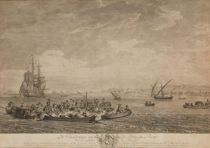 null Ports de France de Joseph
VERNET (1714-1789)
Ensemble de six gravures encadrées...