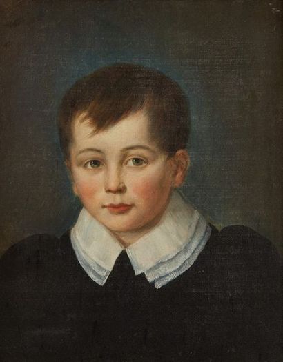 École FRANÇAISE du début du XIXe siècle 
Paire d'huiles sur toile figurant des portraits...