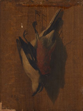 Eugène PETITVILLE (1815-1868) 
Natures mortes aux oiseaux Paire d'huiles sur panneaux,...