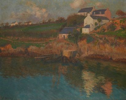Camille BOIRY (1871-1954) 
Huile sur toile représentant un paysage de bord de mer...