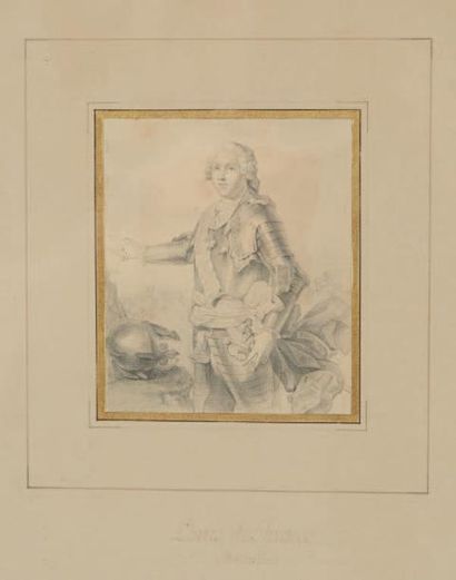 D'après Nicolas HABERT (vers 1650?) 
Paire de dessins figurant des portraits: Edouard
Villacerf,...