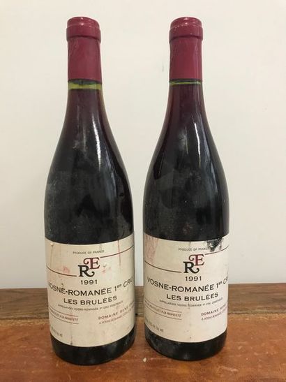 Deux bouteilles de Vosne-Romanée 1er Cru,...