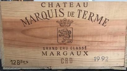 null Caisse de douze bouteilles de Château Marquis de Terme, Margaux, GCC, 1992.
(Caisse...