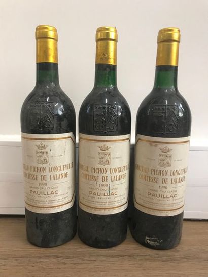 null Trois bouteilles de Château Pichon Longueville Comtesse de Lalande, Pauillac,...