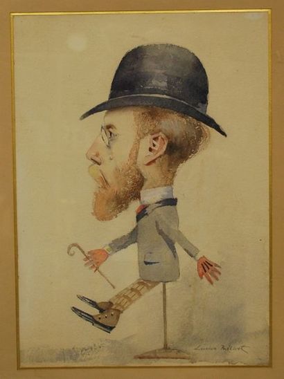 METIVET Lucien METIVET 



Caricature représentant un homme assis, tenant une canne...