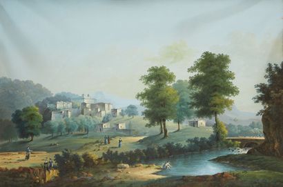 null Ecole suisse ou allemande du XIXe siècle



Deux vues de paysages à la rivière...