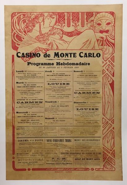MUCHA Alphons MUCHA 



"Casino de Monte Carlo"



Affiche programme du 5 février...