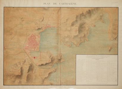 null [ESPAGNE].
Plan général de la place de Carthagène et des environs jusqu'à la...