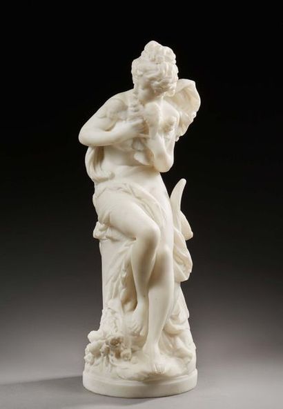 Albert-Ernest CARRIER-BELLEUSE (1824-1887) Allégorie de la Paix
Marbre de Carrare
Signé...