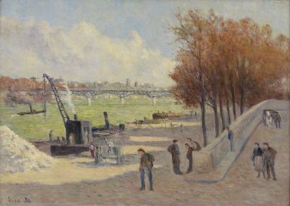 LUCE Maximilien, (1858 - 1941) Les quais de la Seine à Paris, 1934
Huile sur toile...