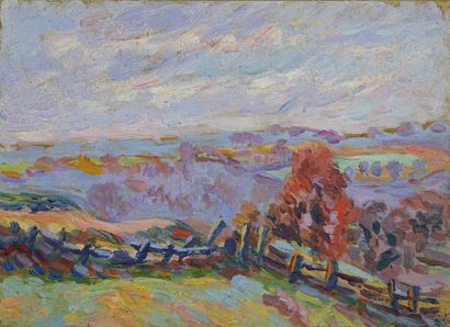 Armand GUILLAUMIN (1841 - 1927) Paysage d'automne à Crozant, 1907
Huile sur carte...