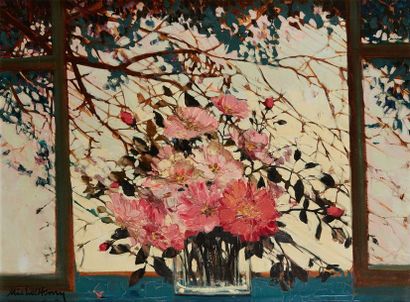 MICHEL-HENRY (1928 - 2016) Roses ouvertes
Huile sur toile, signée en bas à gauche,...