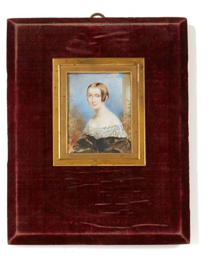François - Théodore ROCHARD (1798-1858) Portrait de Mademoiselle Julie LOISEAU en...