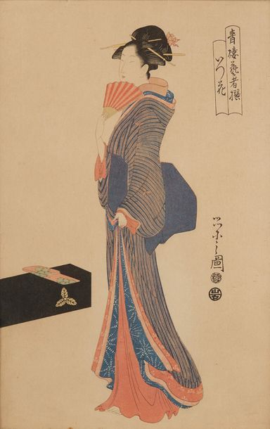 JAPON Deux estampes sur papier à sujets divers danse et bijin.
Premier tiers du XXe...