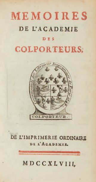 [CAYLUS, Comte de - DE TUBAIRES, Claude-Philippe]. Mémoires de l'académie des colporteurs....