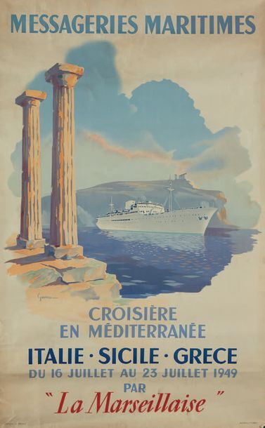 null GUERRA Messageries Maritimes - Croisières en Méditerranée - Grèce Italie Sicile...