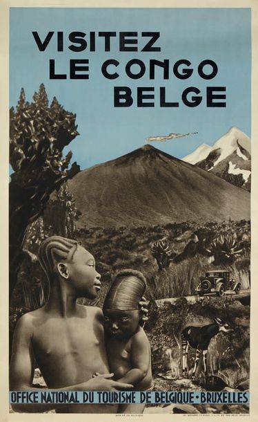 null AFFICHE Visitez le Congo Belge Imp Bullens Bruxelles.
Non entoilée.
100 x 61,5...