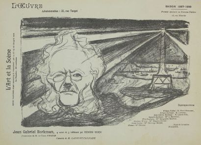Edvard Munch (1863-1944) Jean Gabriel Borkman (4 actes et 5 tableaux par Henrik Ibsen)
Programme...