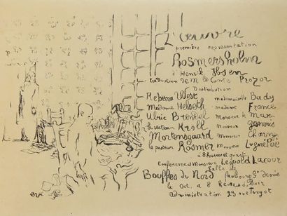 ÉDOUARD VUILLARD Romersholm
Programme pour le Théâtre de l'Oeuvre. Octobre 1893.
Lithographie...