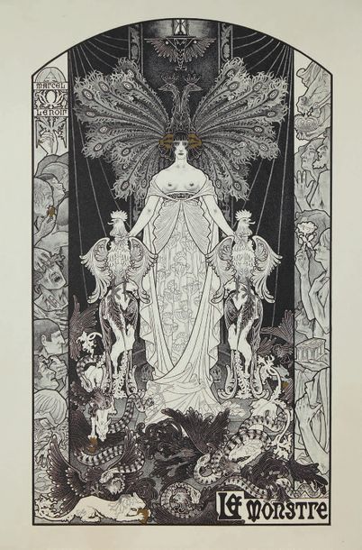 Marcel-Lenoir (Jules Oury, dit) (1872-1931) Le Monstre 1897-1898.
Lithographie en...
