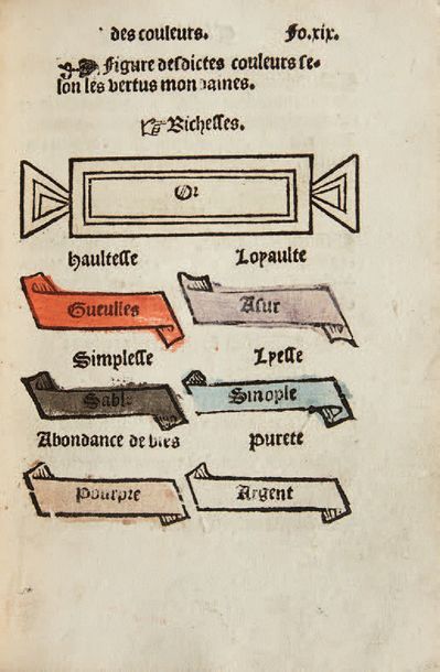 SICILE HERAULT (1448 - 14?). Le Blason des couleurs en Armes, Li­vrees et Devises....