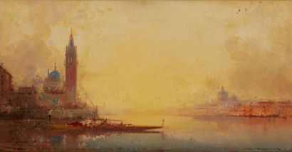 Henri DUVIEUX (1855-1920) Vue de Venise
Huile sur toile.
Signée en bas à droite.
(restauration)
Dim.:...