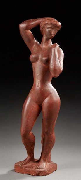 JOSEPH MONIN (XXe) Sculpture en terre cuite figurant une femme nue.
Signée «P Monin»...