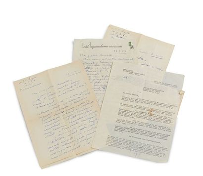 Jean Royère (1902-1981) Ensemble de trois lettres autographes signées et une tapuscrit...