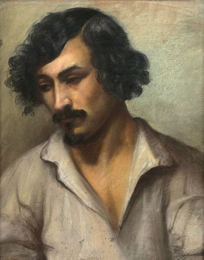 École Française du XIXe siècle 
Portrait d'homme
Pastel.
Porte en bas à droite des...