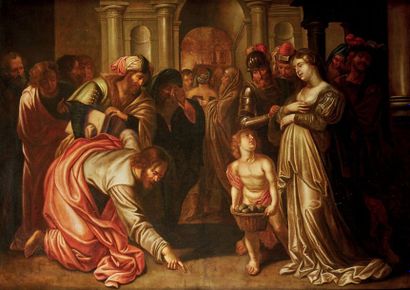 Ecole FLAMANDE du XVIIe siècle, entourage d'Artus WOLFFORT Christ and the adulterous
woman...