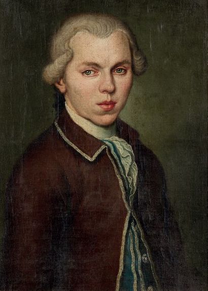 ÉCOLE ALLEMANDE vers 1750 
Alleged portrait of Joseph Sigriest
On his original canvas.
Inscribed...